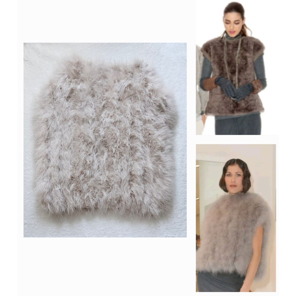 BRUNELLO CUCINELLI stunning! 100% cashmere & ostrich knit vest top $7,800 s/m - Picture 14 of 16